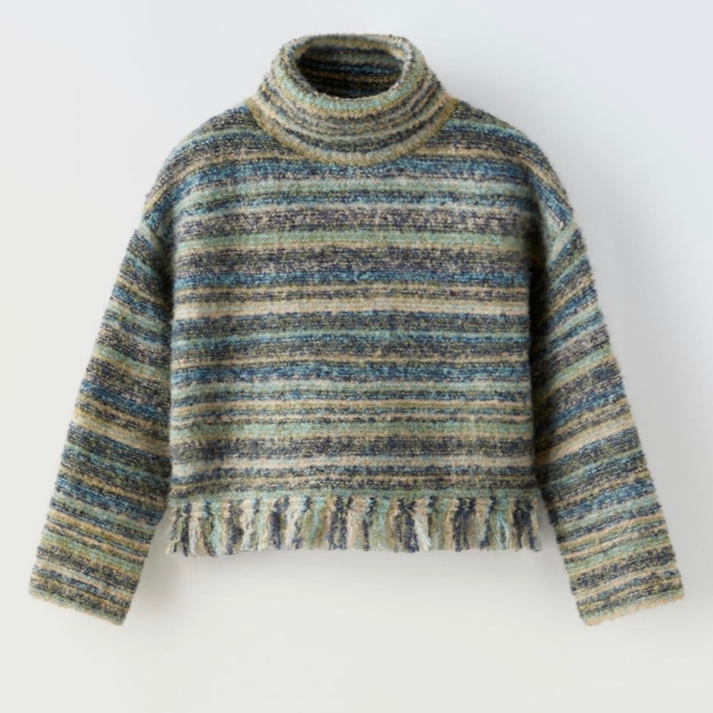 NWT ZARA fringed sweater